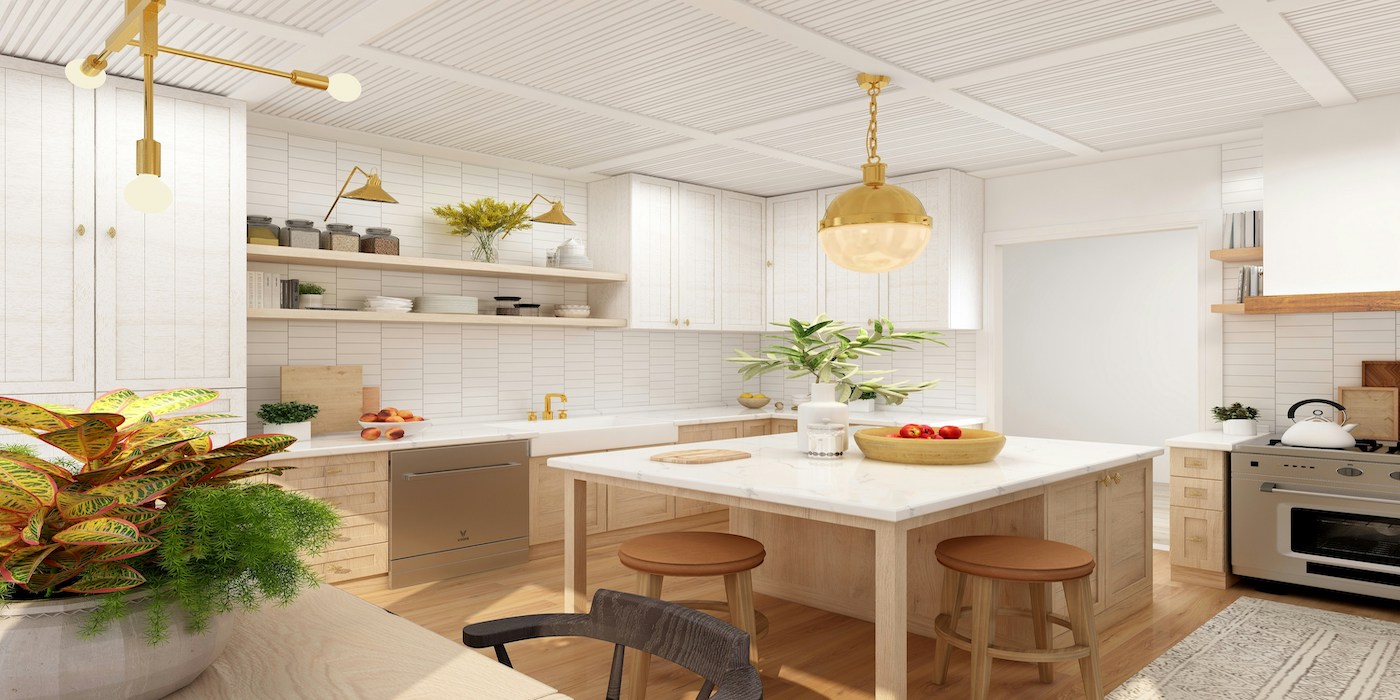 kitchen with small island